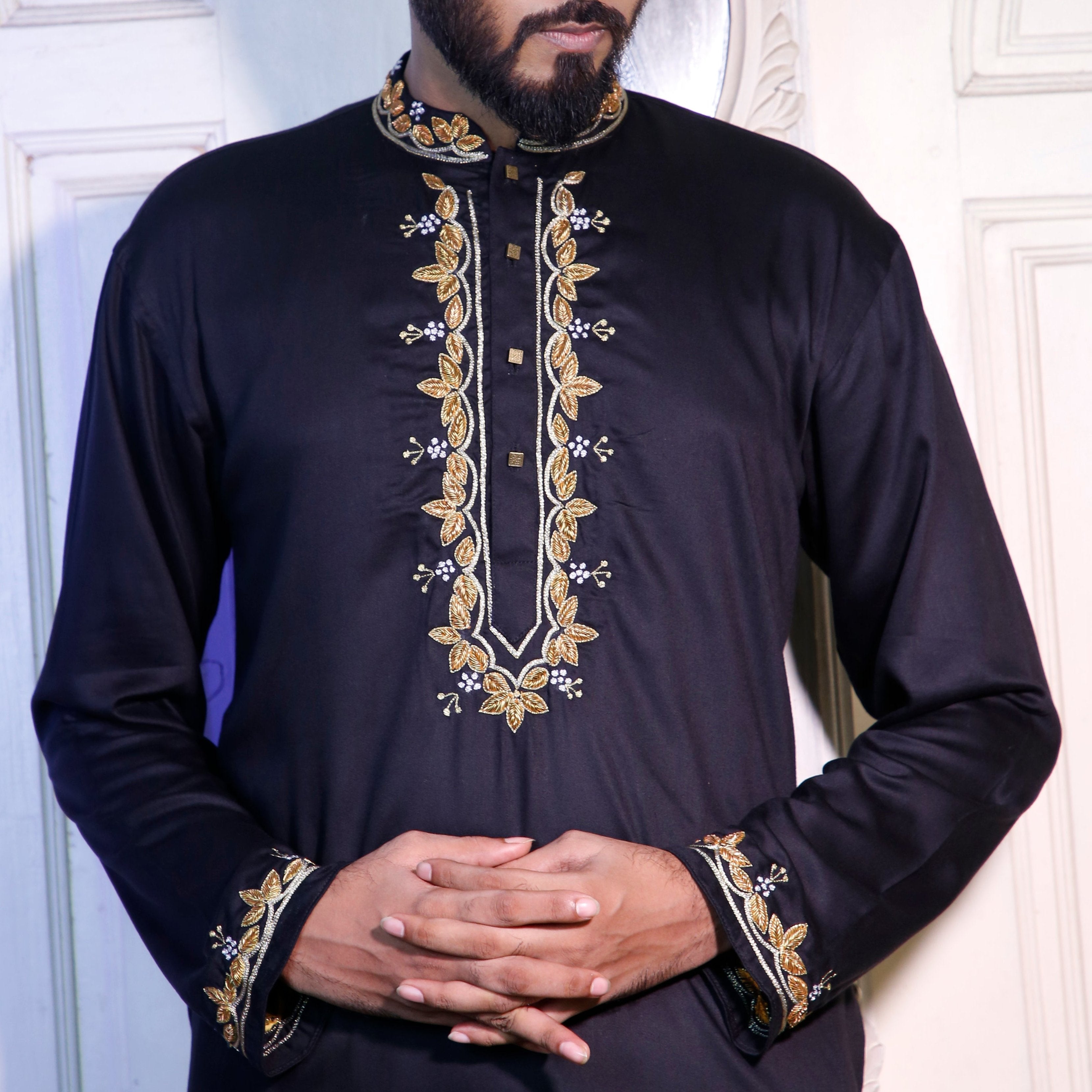 Mens Hand Made Embroidered Panjabi-code-05 Mens Hand Made Embroidered Panjabi-code-05 (Copy) (Copy) - Image 2