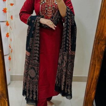 Dollar Cotton Three Piece Set with Silk Georgette Dupatta