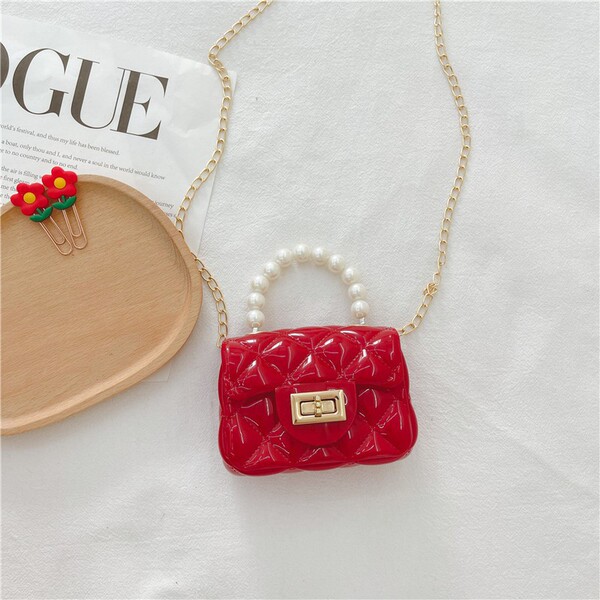 Mini Jelly Pearl Chain Handbag - Image 9