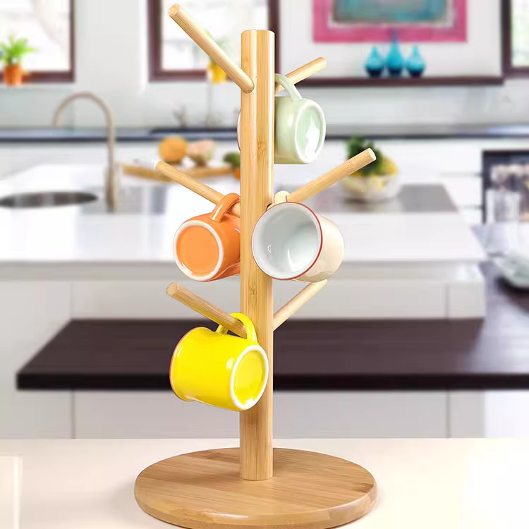 Natural Bamboo Cup Organizer