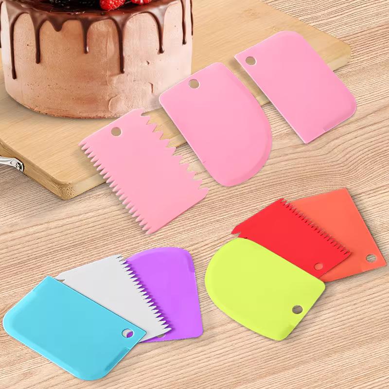 3PCS Plastic Dough Scraper Set