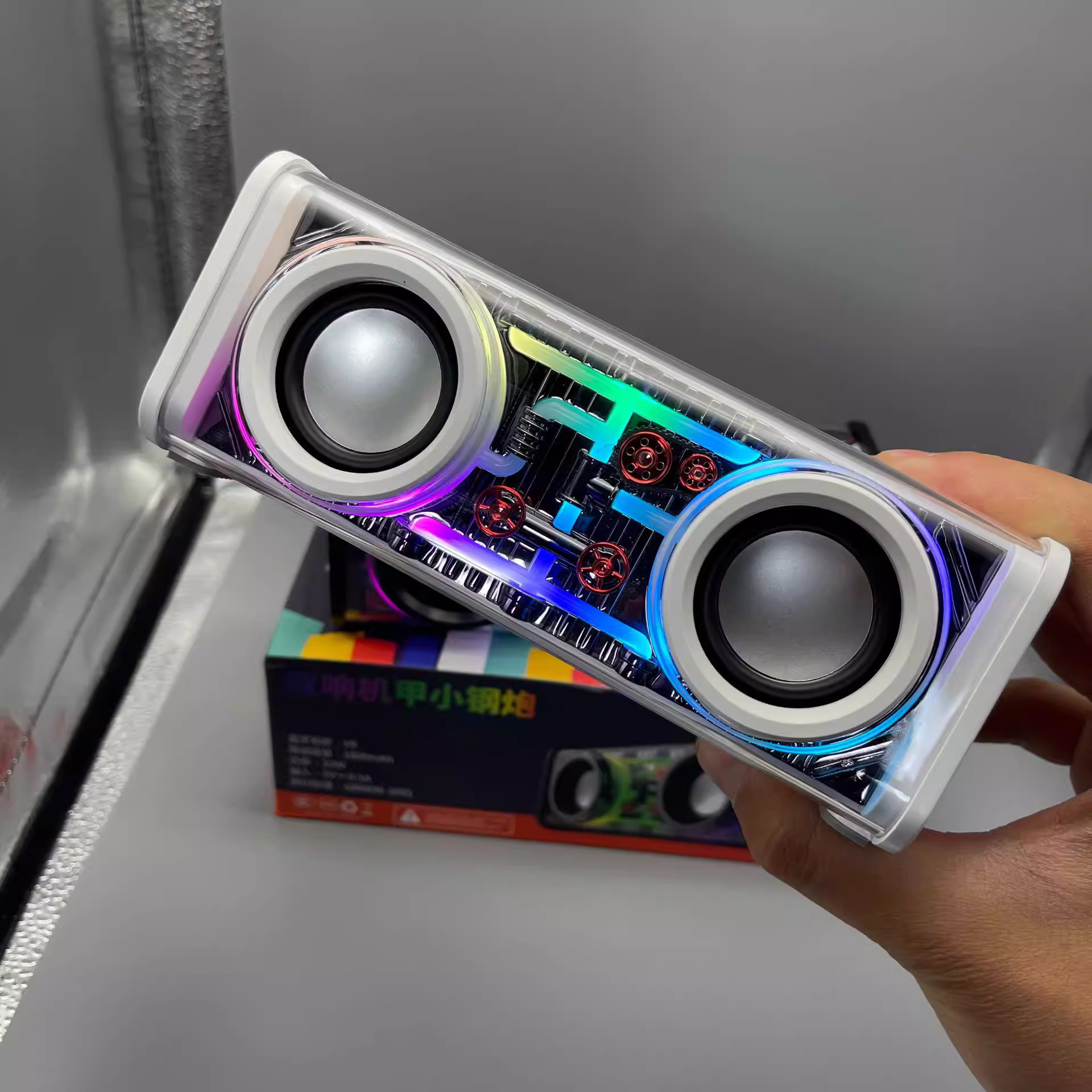 V1/V8 Transparent Mecha Bluetooth Speaker - Image 3