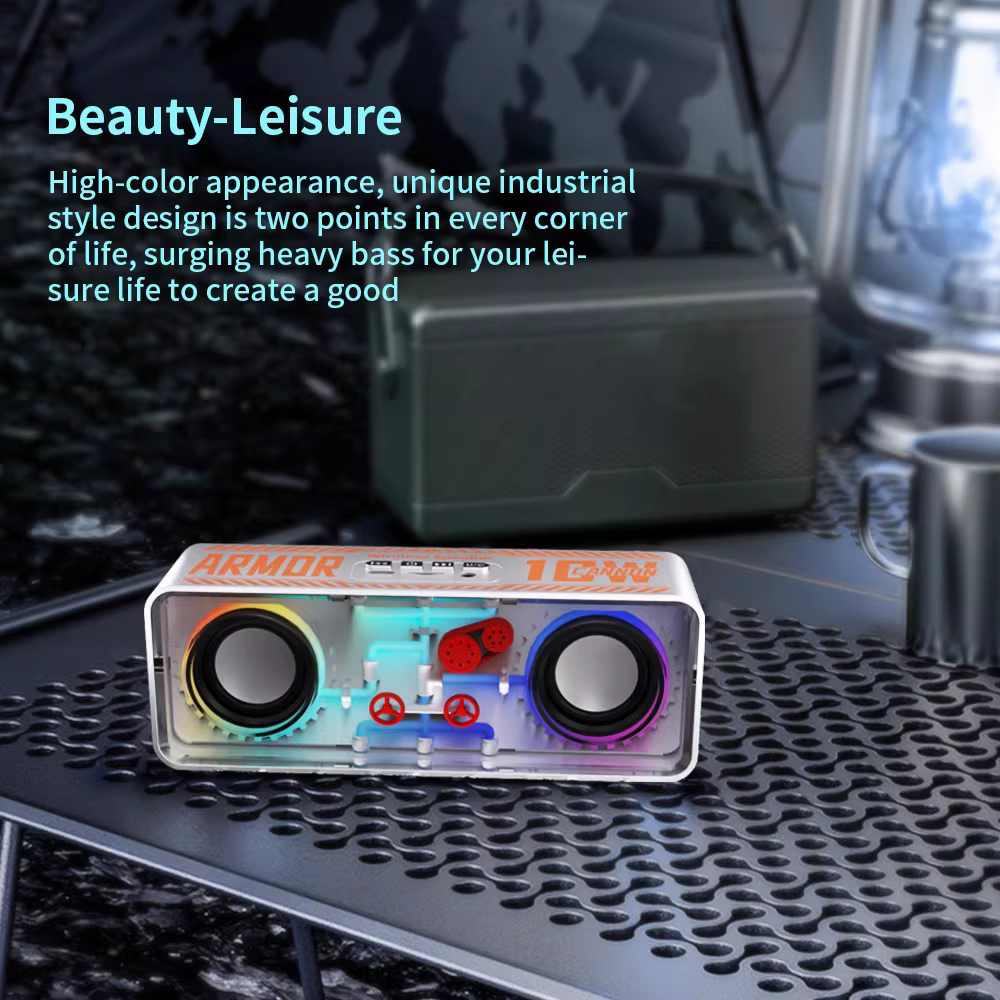 V1/V8 Transparent Mecha Bluetooth Speaker - Image 4
