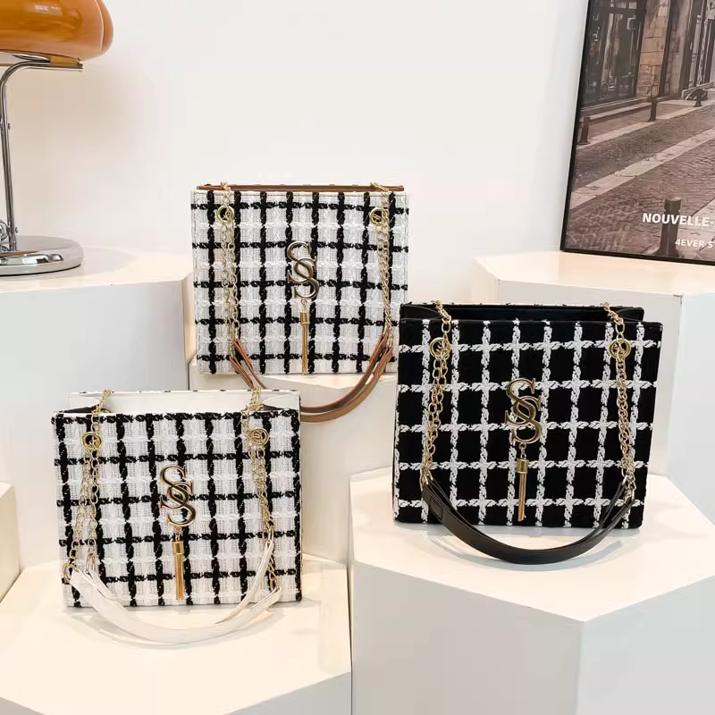 Korean Plaid Shoulder Underarm Bag