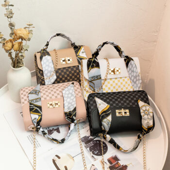 Ladies Fashion Shoulder Bag with Silk Scarf