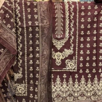 Pure Lawn Cotton Three Piece