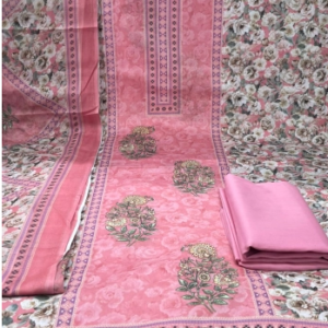Premium Luxury Lawn Unstitched Soft Pink