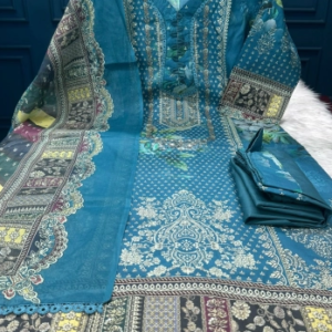 Luxury Lawn Stitched Collection Elegant Blue